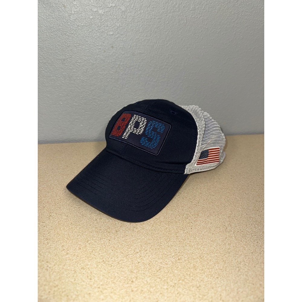Bass Pro Shops Youth  Hat Navy White BPS Logo American Flag Fishing Cap